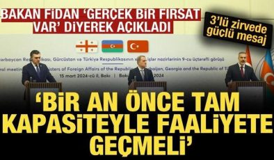 Bakan Fidan: Bakü-Tiflis-Kars demir yolu hattı tam kapasiteyle faaliyete geçmeli